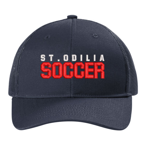 YOUTH Port Authority Youth Snapback Trucker Cap - Embroidered Logo Thumbnail