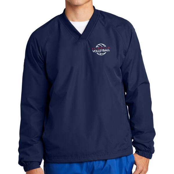 Sport-Tek V-Neck Raglan Wind Shirt - Embroidered Logo Thumbnail