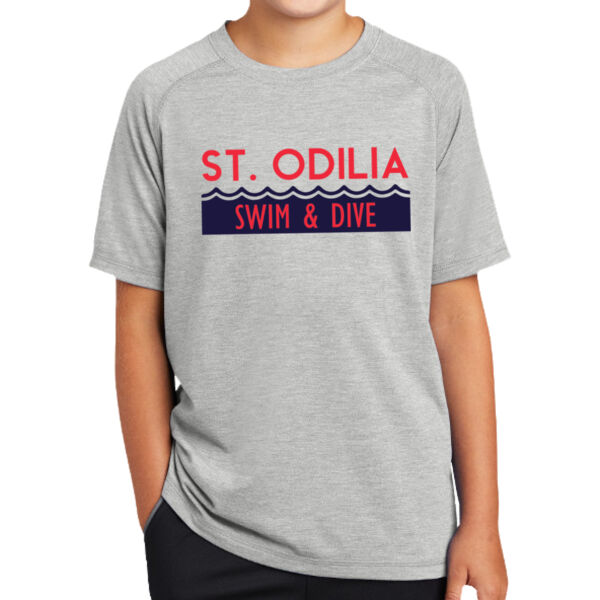 Youth PosiCharge Tri-Blend Wicking Raglan Tee - Screen Print Logo Thumbnail