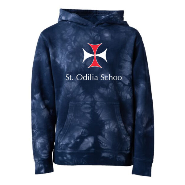 Youth Midweight Tie-Dye Hooded Pullover - Printed Logo Thumbnail